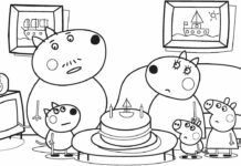 urodziny w domu świnek kolorowanka online