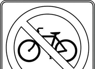 zakaz jazdy rowerem kolorowanka do druku