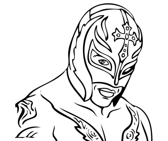 masked wrestler coloring book to print