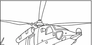 Katona és helikopter színező könyv online