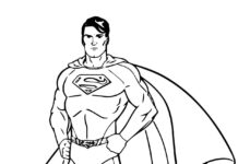kolorowanka superman w ubraniu do druku