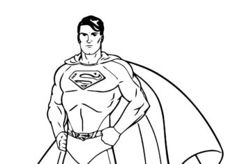 coloring book superman in printable clothes