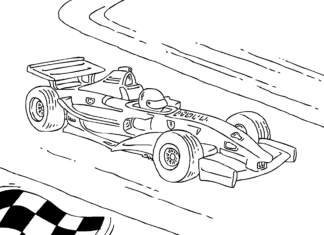 livre à colorier voiture à la course en ligne
