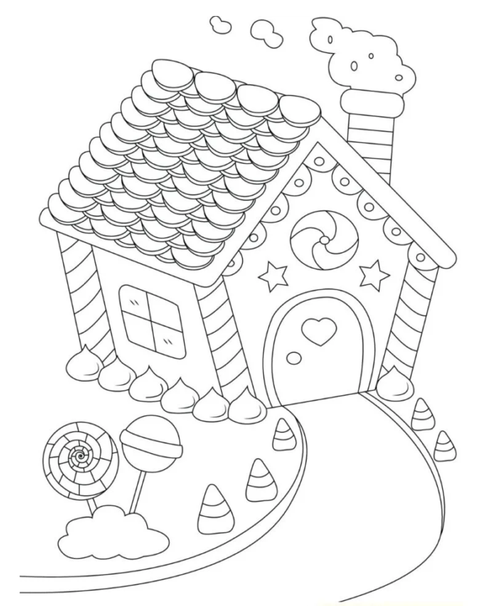 gingerbread house coloring book online