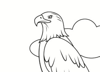 Veľký vták na strome omaľovánky online