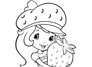 girl with red fruit coloring book online