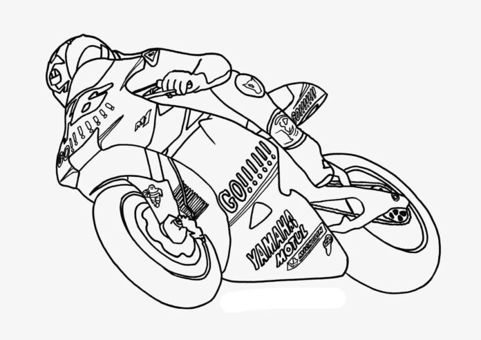 Malbuch yamaha motorrad für die Rennstrecke zum Ausdrucken