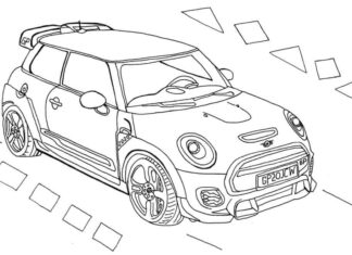 Coloring page Countryman mini cooper to print online