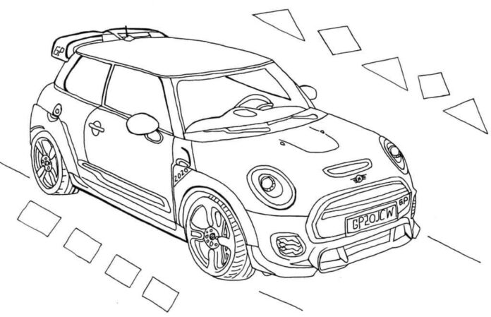 Coloring page Countryman mini cooper to print online