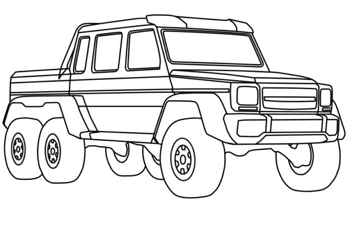 Coloring book Mercedes-Benz G63 AMG 6x6 printable online