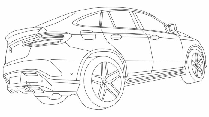 Livro para colorir Mercedes-Benz coupeGLE para imprimir online