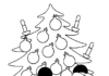 Feuille de coloriage en ligne à imprimer pour la souris Minnie et le sapin de Noël