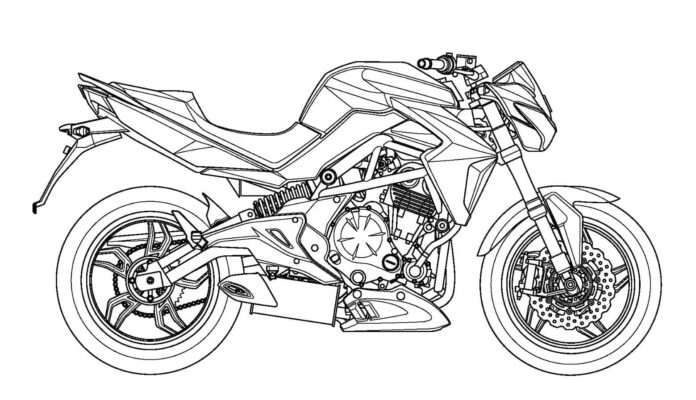 målarbok NAKED BIKE - MOBILE MOTORCYCLE att skriva ut på nätet