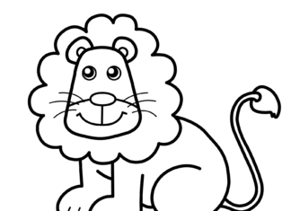 Leão animal - livro para colorir gato africano imprimível para crianças