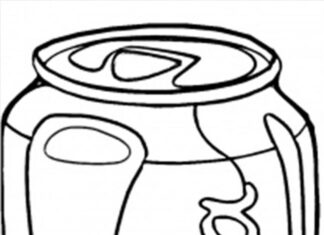 página para colorear de la bebida en lata de coca cola para imprimir en línea