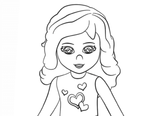 coloring book lego firends girl for kids printable