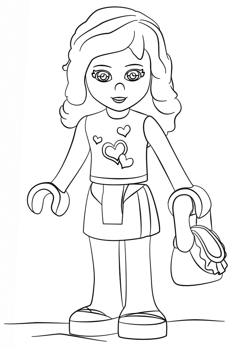 kolorowanka dziewczyna z lego firends dla dzieci do druku