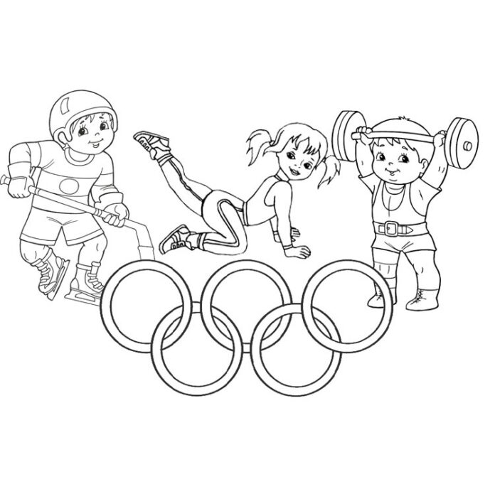 Malvorlage Olympische Spiele für Kinder zum Ausdrucken und online