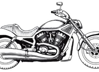 hoja para colorear moto clásica dod ruku online
