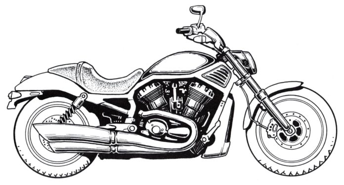 feuille à colorier moto classique dod ruku en ligne