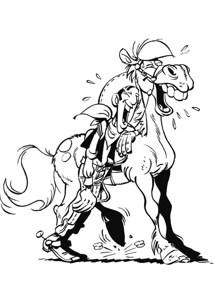 Ausmalbild Jolly Jumper Pferd zum online ausdrucken