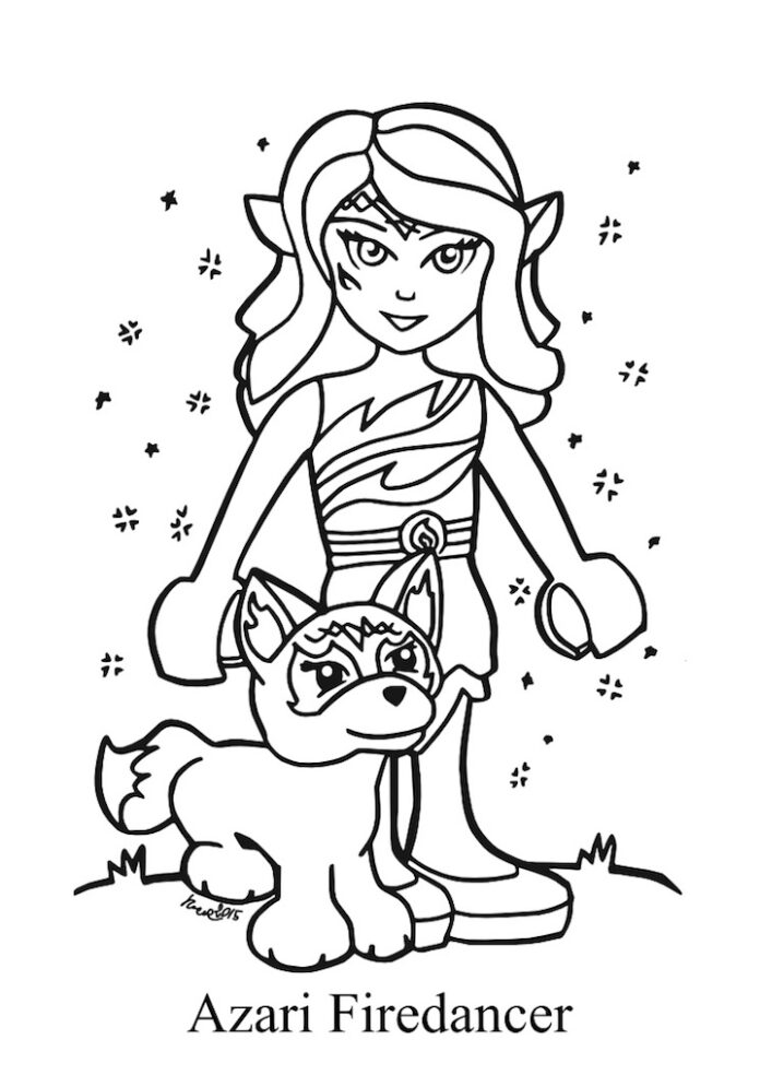 coloring page legao friends for girls to print
