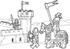 värityskirja lego ritarit hevosen selässä ja linna tulostettavissa verkossa