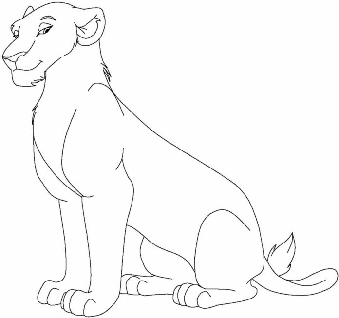 coloring book lioness printable for kids online
