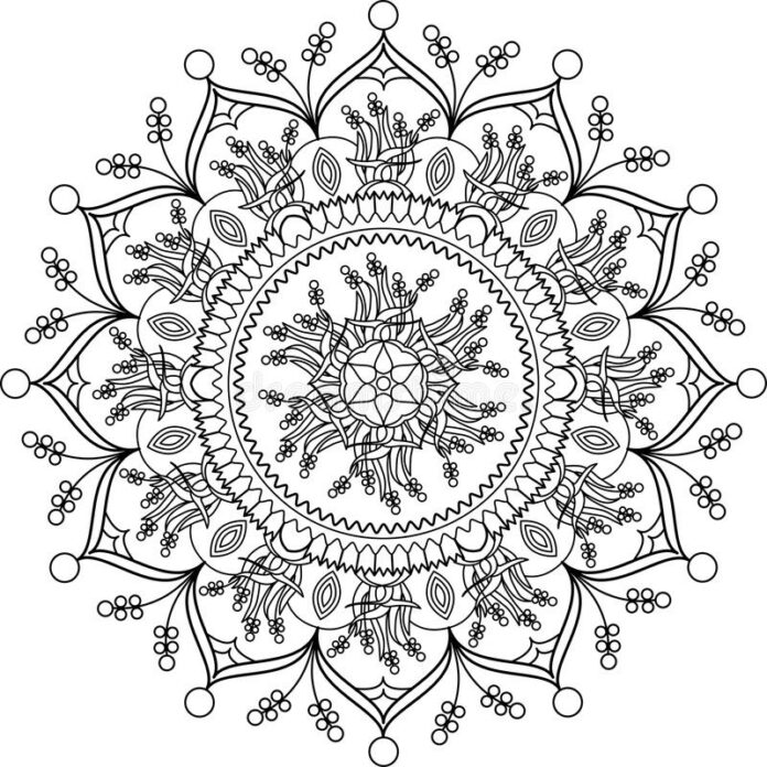 Färbung Mandala Blumen druckbar