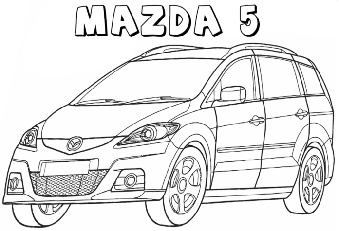 Mazda 5 värityskirja tulostaa verkossa