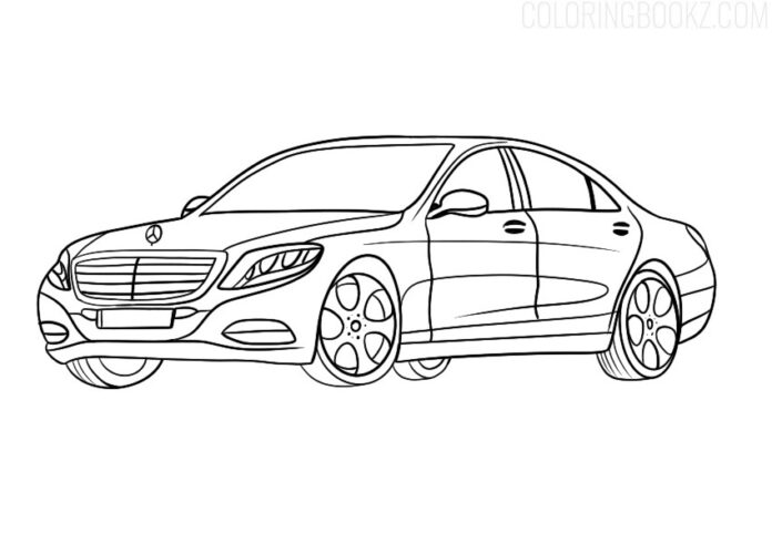 Färgbok Mercedes S-klass för utskrift på nätet
