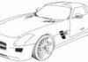 coloring page mercedes SLS AMG sports printable