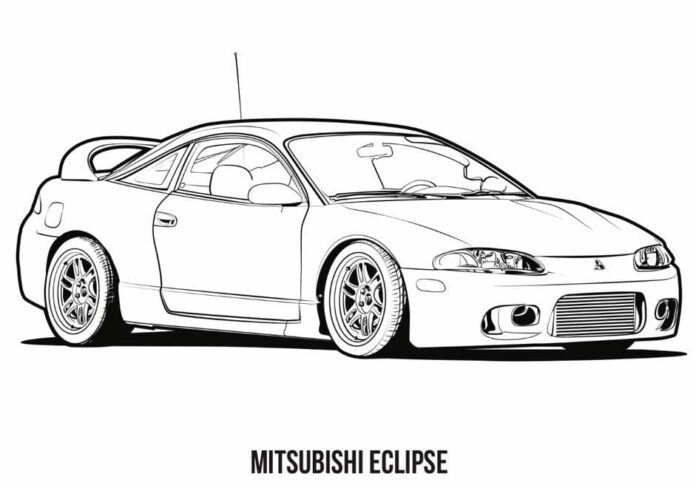 coloring page mitsubishi-eclipse printable for kids online