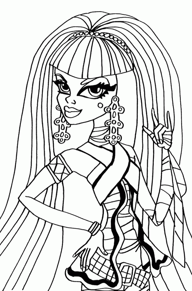 coloring book monster high Cleo de Nile to print online