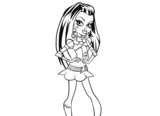 coloring book monster high Frankie Stein to print