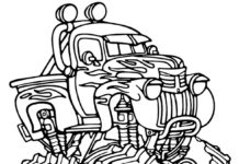 kolorowanka monster truck hot wheels dla dzieci do druku online
