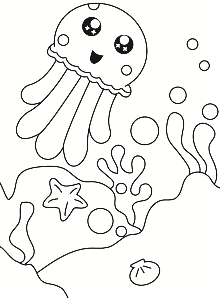 Sea creatures coloring book to print and online