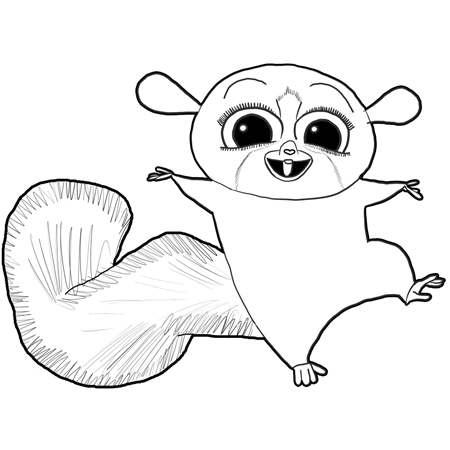 coloring page mort from the cartoon madagascar penguins for kids