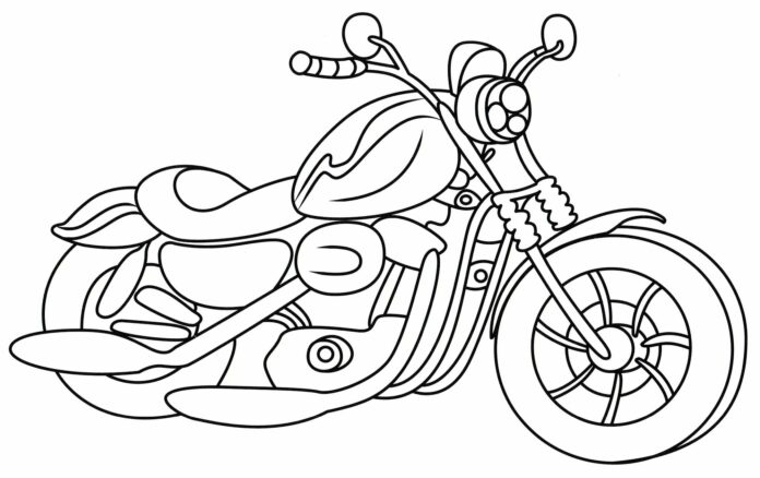 libro para colorear Motocicleta Chopper - Cruiser para imprimir en línea