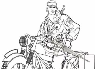 színezés katonai motorkerékpár dod ruku online