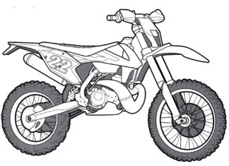 Printable Enduro off-road motorcycle coloring book