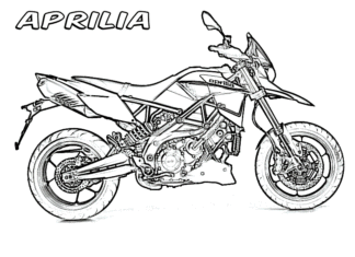 hoja para colorear de la moto aprilla racer imprimible en línea