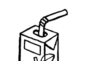 Einfärben eines Getränks in einem Karton