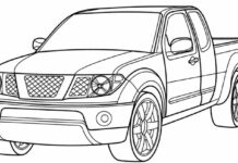 coloring book nissan pickup to print online