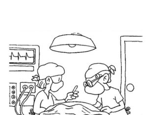 coloring page surgeon surgery printable for kids
