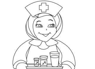 kolorowanka pielęgniarka dla dzieci do druku online