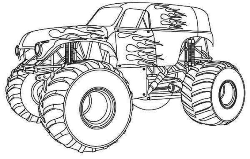 Monster Truck unicórnio livro para colorir. Carro animal em rodas grandes.  v imagem vetorial de MaryValery© 329348960