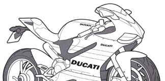 kolorowanka ścigacz motocykl ducatti do druku