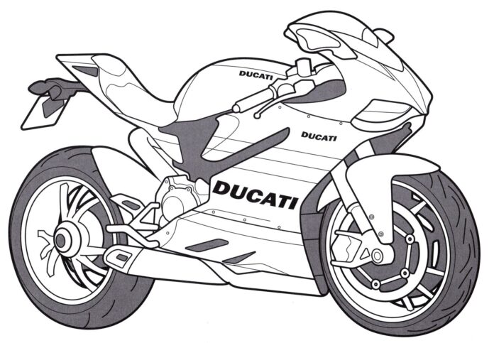 coloring book ducatti motorcycle racer printable