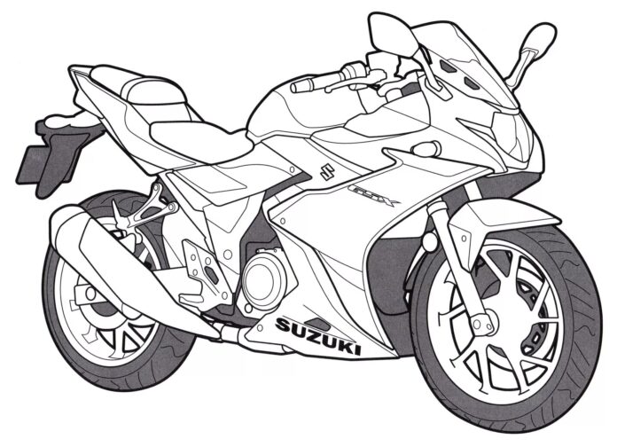 Malvorlage Suzuki Racer zum Online-Drucken